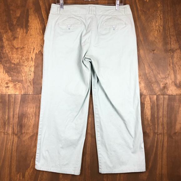 Talbots Womens Pants Pastel Green Signature Slim Capris Mid Rise Stretch 10 - Picture 10 of 13